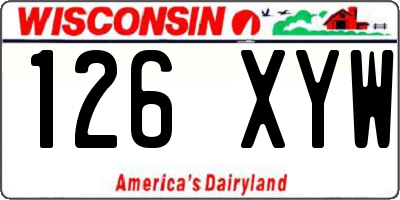 WI license plate 126XYW