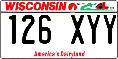 WI license plate 126XYY