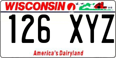 WI license plate 126XYZ