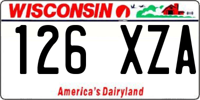 WI license plate 126XZA