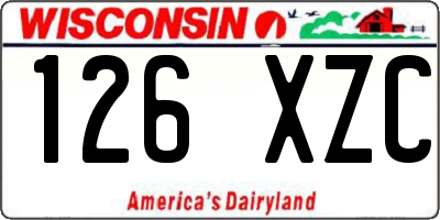 WI license plate 126XZC