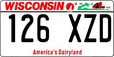 WI license plate 126XZD