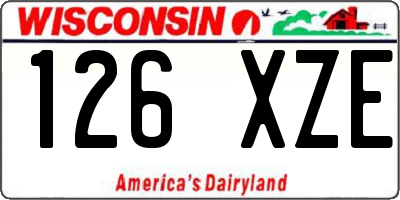 WI license plate 126XZE