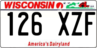 WI license plate 126XZF