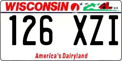 WI license plate 126XZI