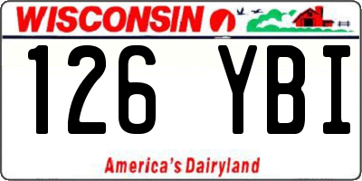 WI license plate 126YBI
