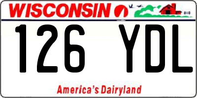 WI license plate 126YDL