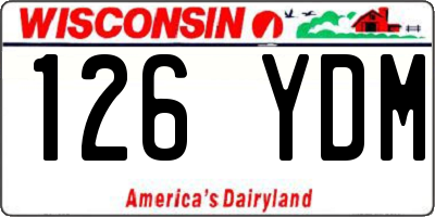 WI license plate 126YDM