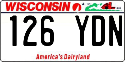 WI license plate 126YDN