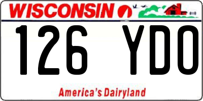 WI license plate 126YDO