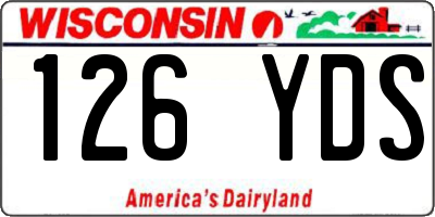 WI license plate 126YDS