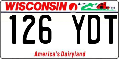 WI license plate 126YDT
