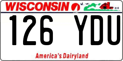 WI license plate 126YDU