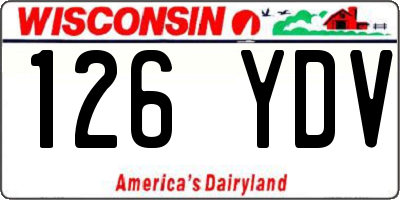 WI license plate 126YDV