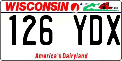 WI license plate 126YDX