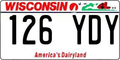 WI license plate 126YDY