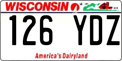 WI license plate 126YDZ