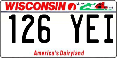 WI license plate 126YEI