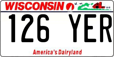 WI license plate 126YER