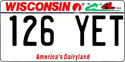WI license plate 126YET
