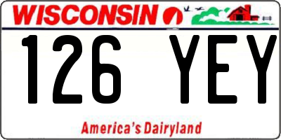 WI license plate 126YEY