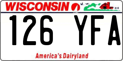 WI license plate 126YFA
