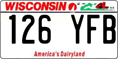 WI license plate 126YFB