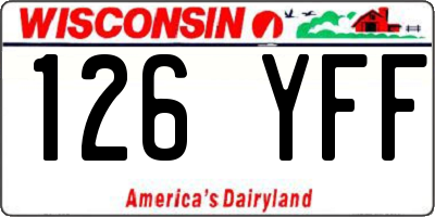 WI license plate 126YFF