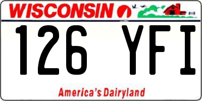 WI license plate 126YFI