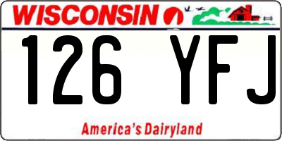 WI license plate 126YFJ