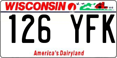 WI license plate 126YFK