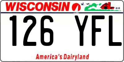 WI license plate 126YFL