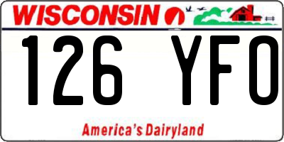 WI license plate 126YFO