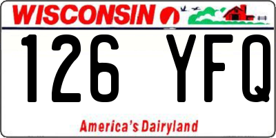 WI license plate 126YFQ