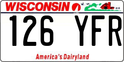 WI license plate 126YFR