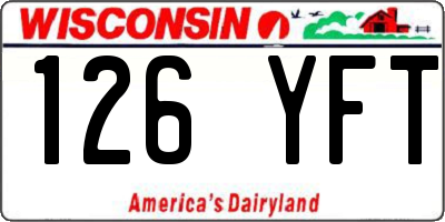 WI license plate 126YFT