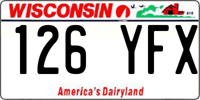 WI license plate 126YFX