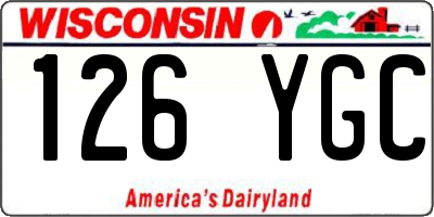 WI license plate 126YGC