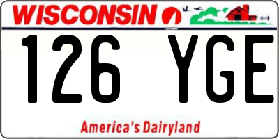 WI license plate 126YGE