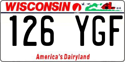 WI license plate 126YGF