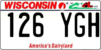 WI license plate 126YGH