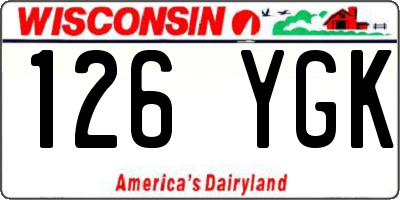 WI license plate 126YGK