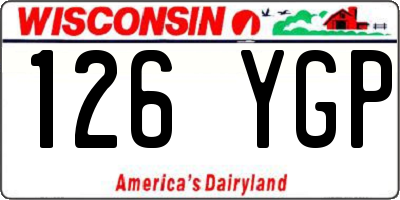 WI license plate 126YGP