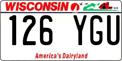 WI license plate 126YGU