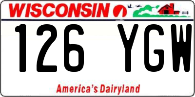 WI license plate 126YGW