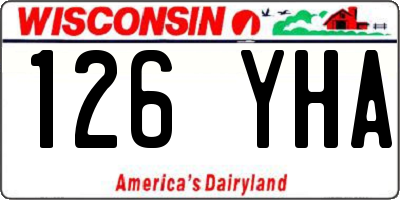 WI license plate 126YHA