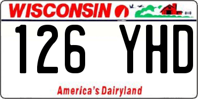 WI license plate 126YHD