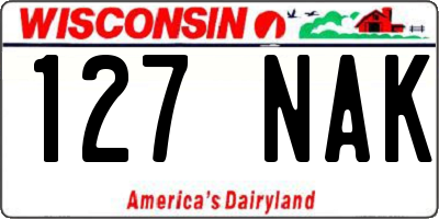 WI license plate 127NAK