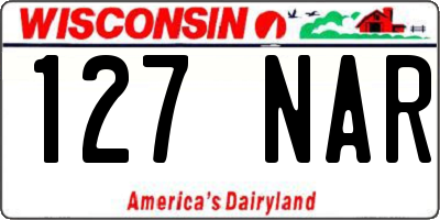 WI license plate 127NAR