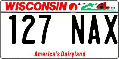WI license plate 127NAX